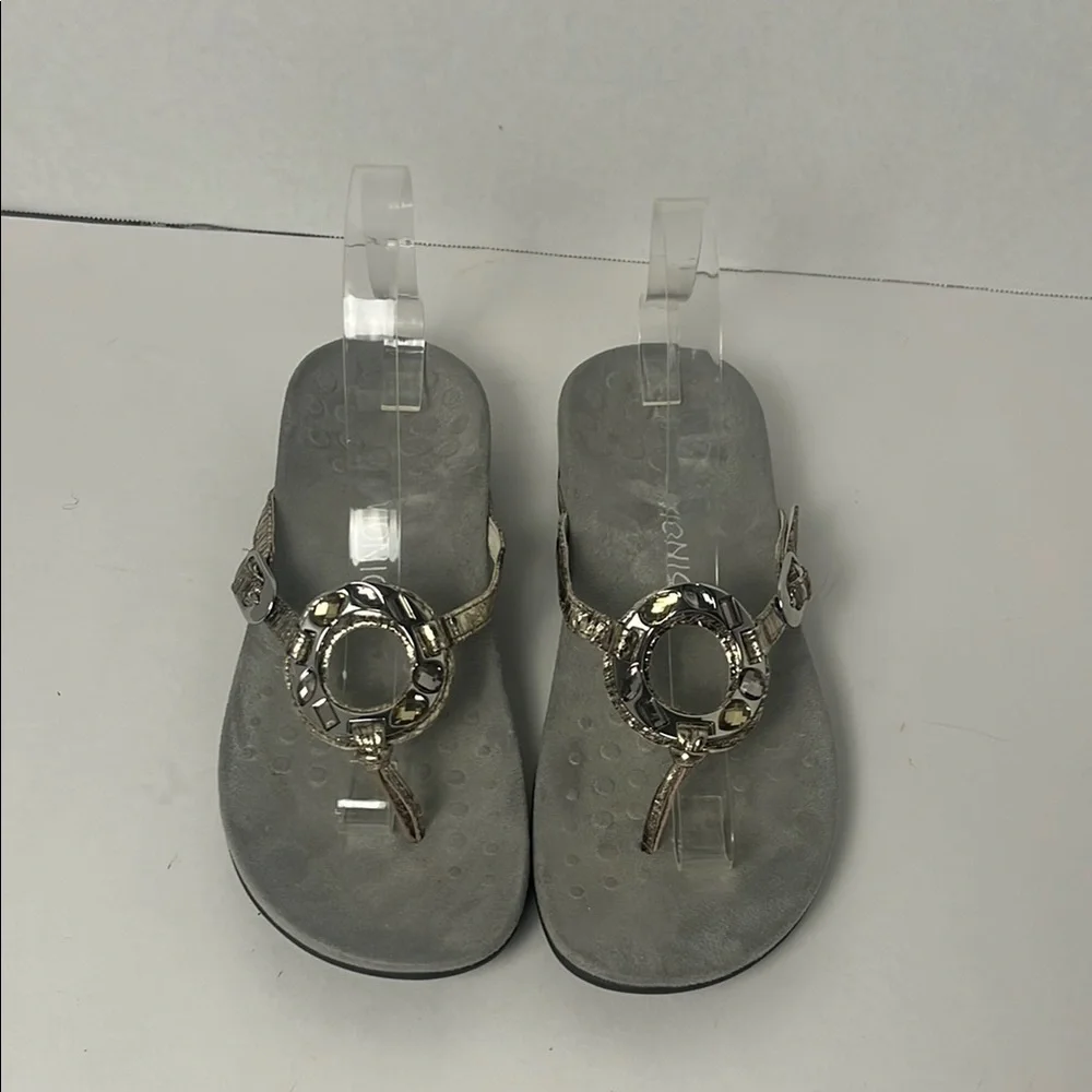 Vionic Ricci Jeweled Orthopedic Comfort‎ Sandal Flip Flop Womens 9 in Silver